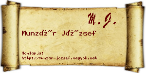 Munzár József névjegykártya
